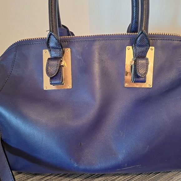 EUC Henri Bendel Eggplant Leather Satchel - Picture 4 of 9